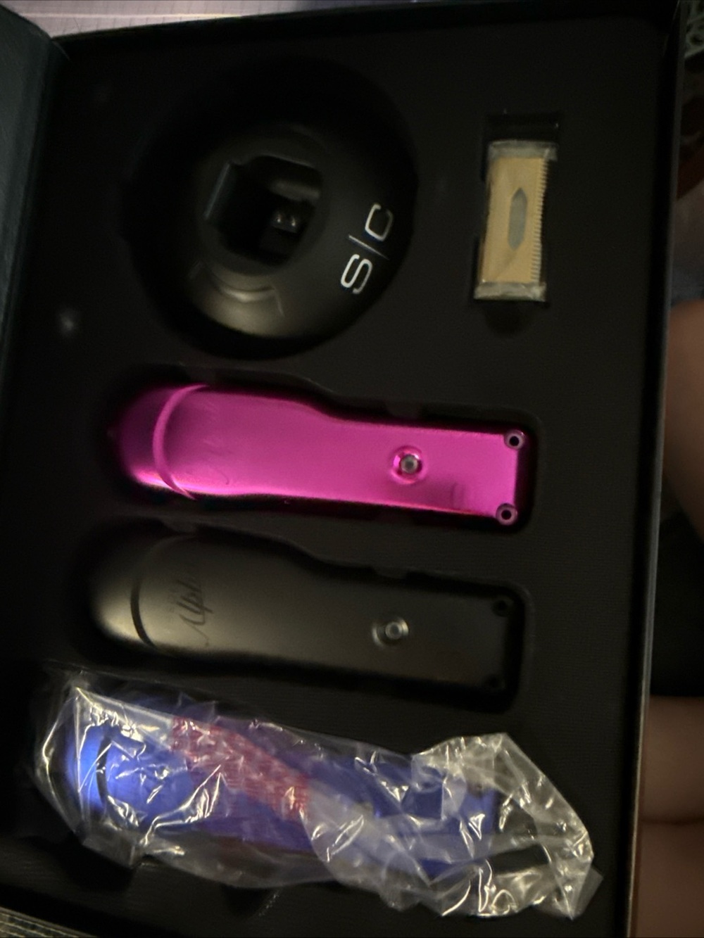 Men's Rechargeable Hair Clipper Kit - Pink,Blue and Black interchangeable covers